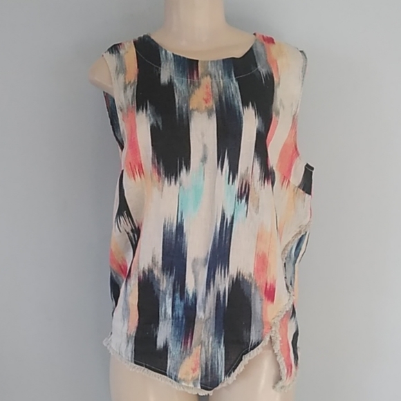 DKNY Asymmetrical Top/ Midi Skirt beige Linen - Picture 7 of 8